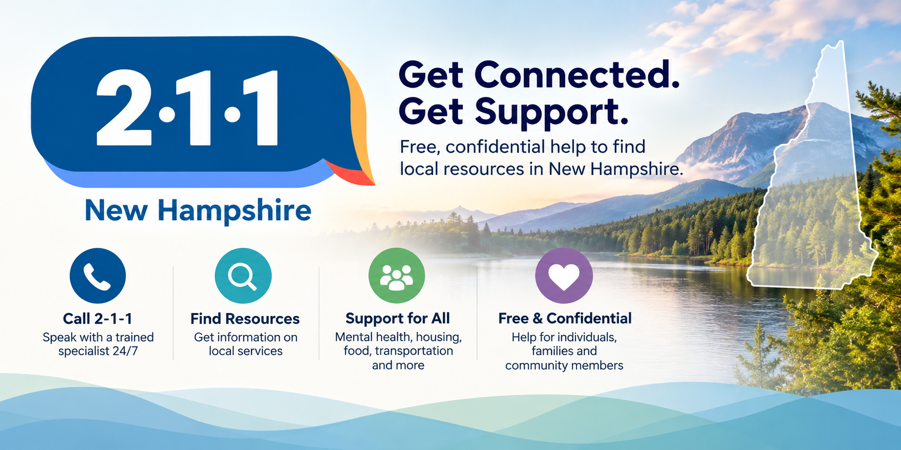211 New Hampshire — Get Connected. Get Support. Free, confidential help to find local resources in New Hampshire.
